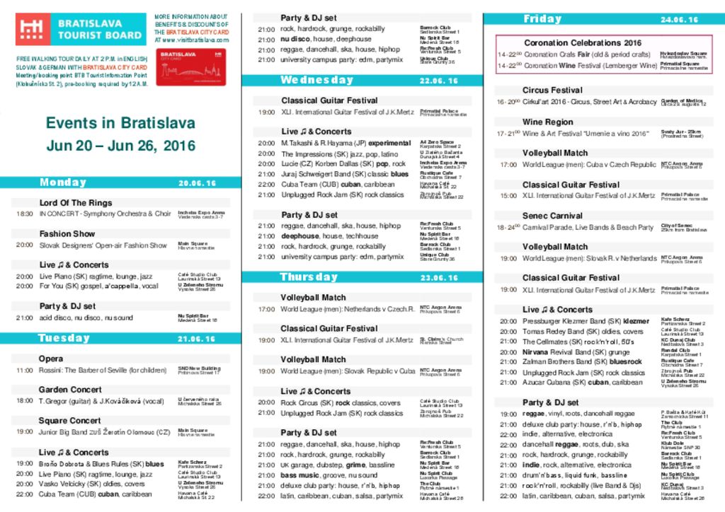 thumbnail of Events in Bratislava, June 20 – June 26, 2016