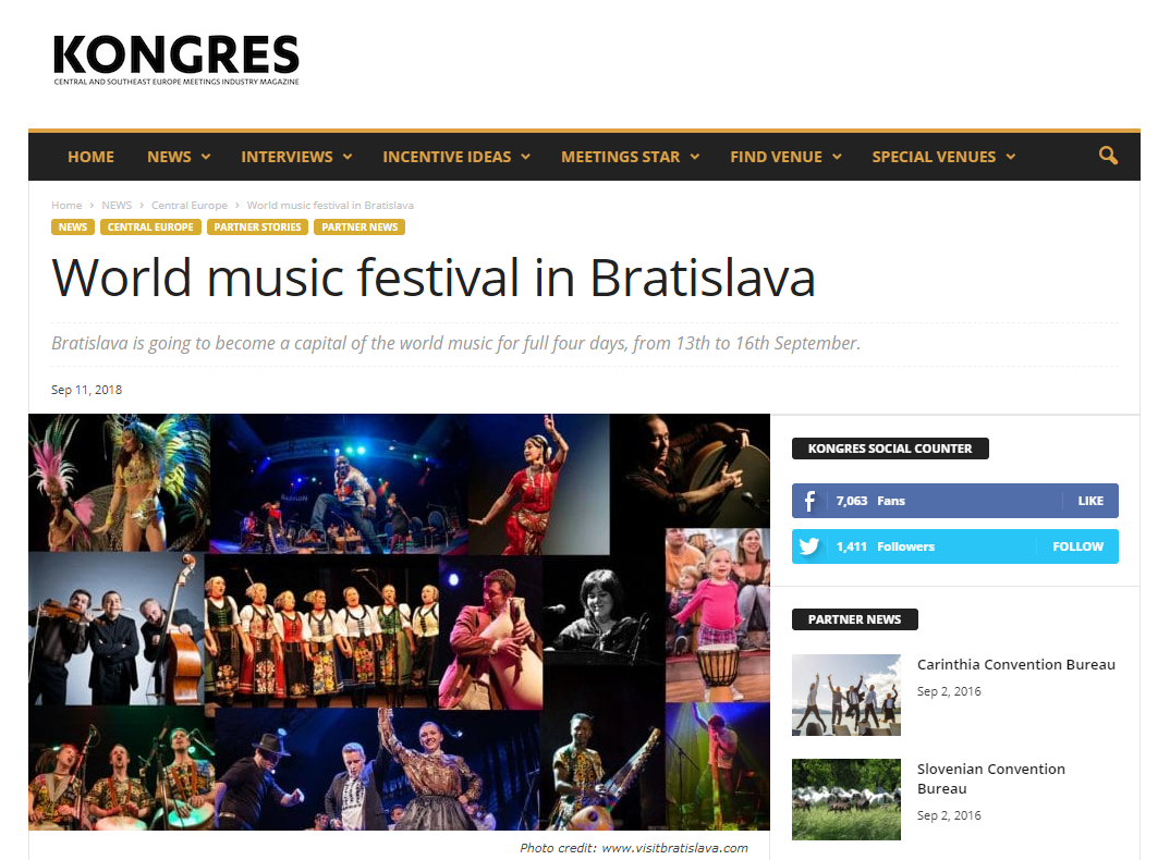 World Music Festival in Bratislava MICE News Visit Bratislava